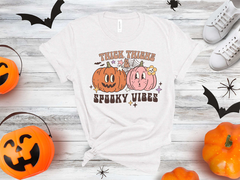 Thick Thighs Spooky Vibes Distressed - Transfer