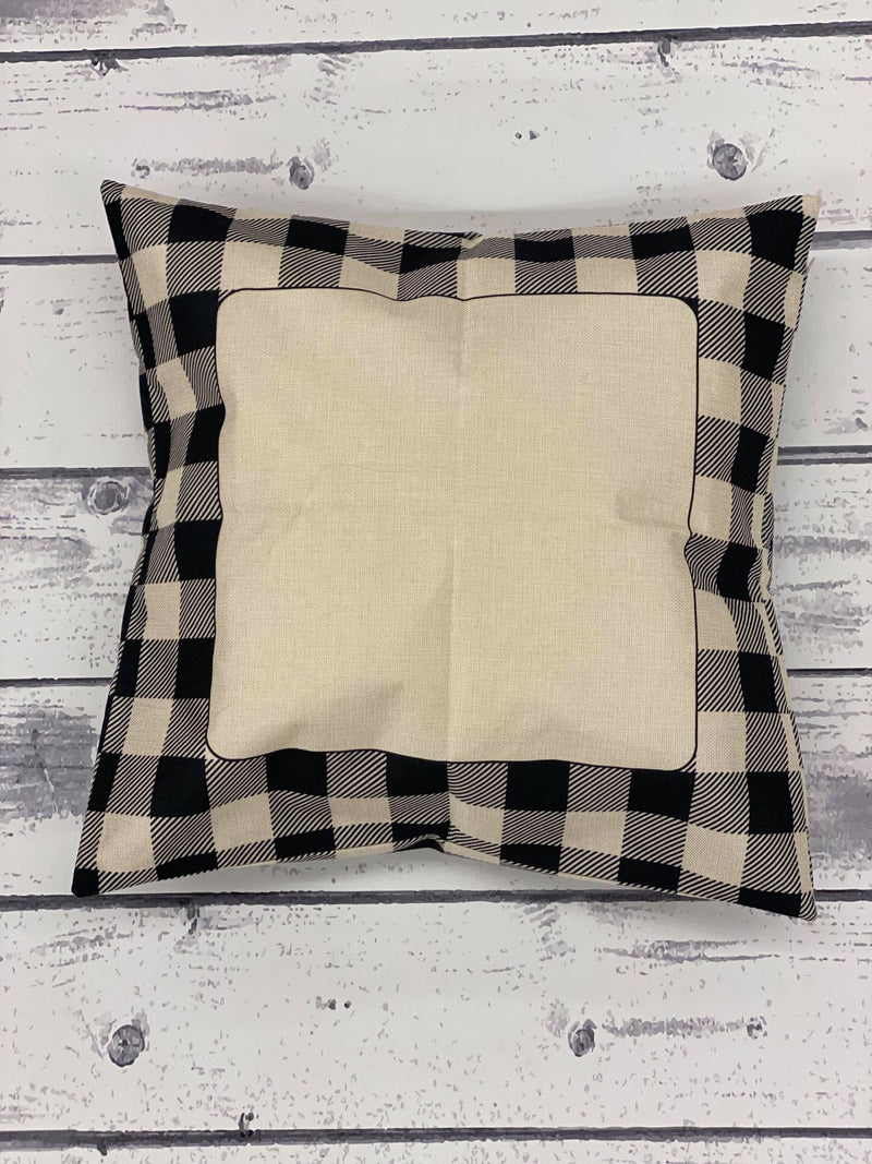 Sublimation Plaid Pillow Case - Black