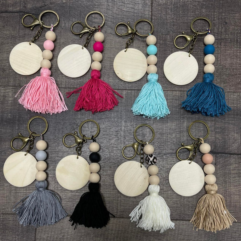 Silicone Bead Tassel Keychain