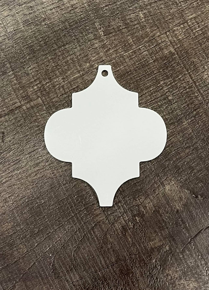 Sublimation Dual Side Ornament-  Quatrefoil Bulb