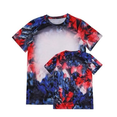 Polyester Bleach T-Shirt - Patriotic Tie Dye