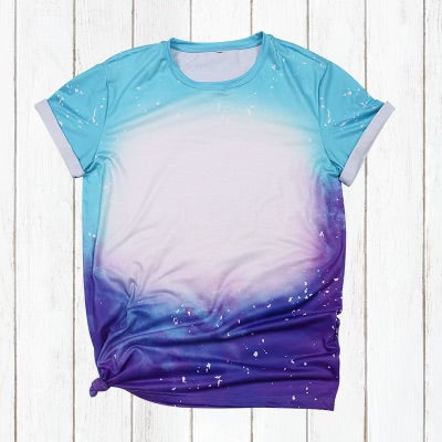 Polyester Bleach T-Shirt - Blue/Purple Ombre