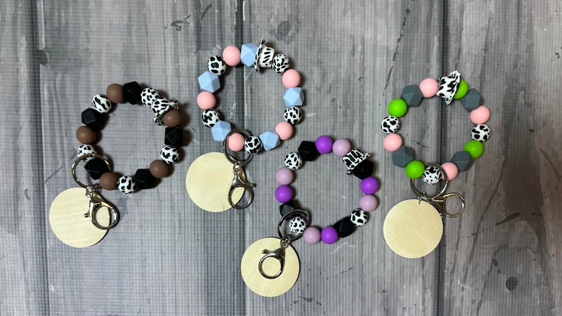 Two-Tone Cow Silicone Bead Bracelet