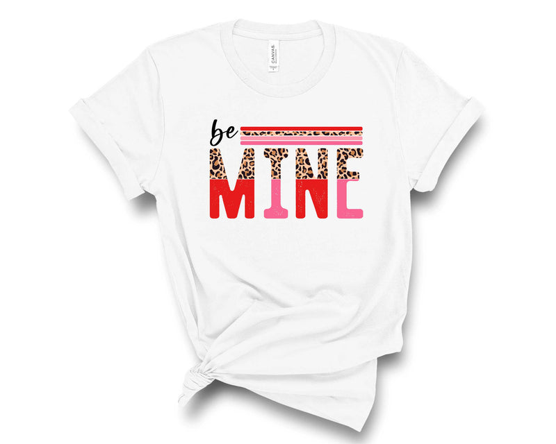 Be Mine Half Leopard Stripe  - Graphic Tee