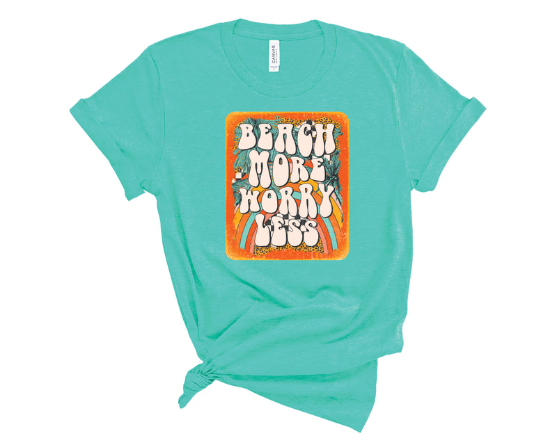 Beach More Worry Less Retro - Graphic Tee