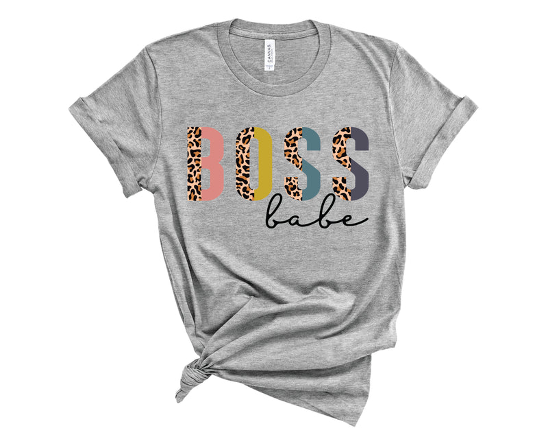 Boss Babe Half Leopard - Graphic Tee