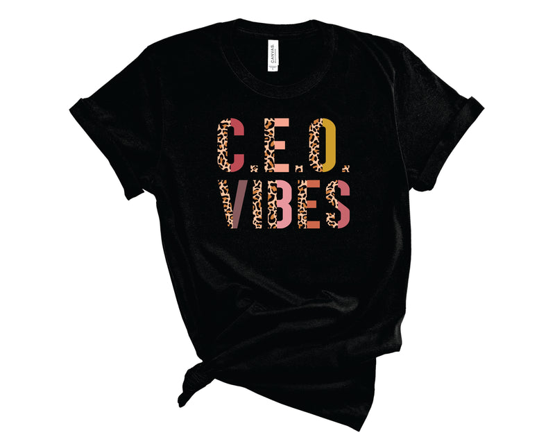 C.E.O Vibes Half Leopard  - Graphic Tee