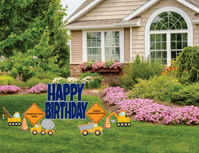 Construction Birthday Yard Card Set