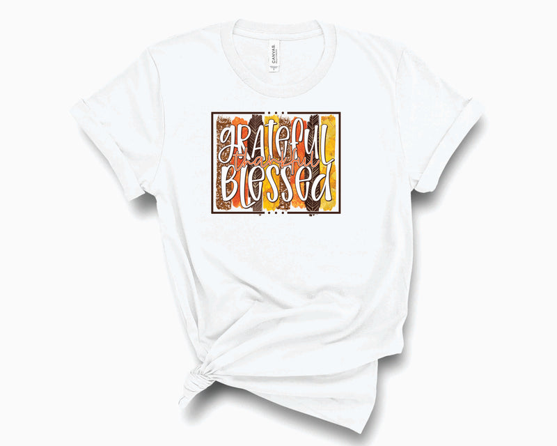 Grateful Thankful & Blessed Brush Stroke - Graphic Tee