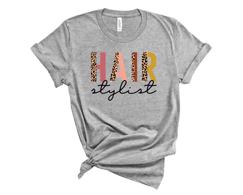 Hair Stylist Half Leopard - Graphic Tee