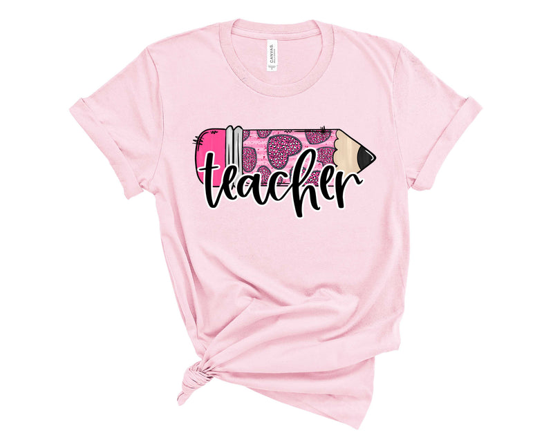 Hearts Teacher Pencil-  Graphic Tee