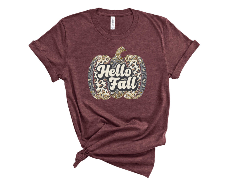 Hello Fall Leopard pumpkin - Transfer