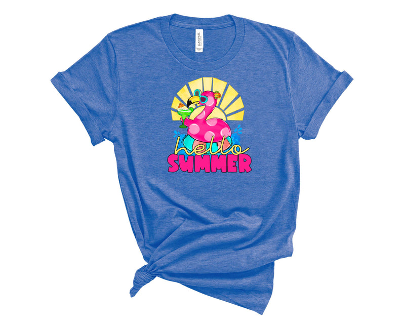 Hello Summer Flamingo - Graphic Tee