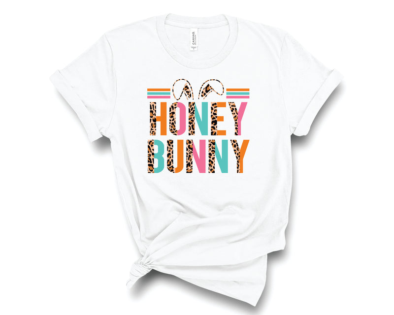 Honey Bunny Half Leopard Blue Pink - Graphic Tee