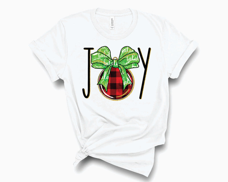 Joy Red Plaid Ornament- Transfer