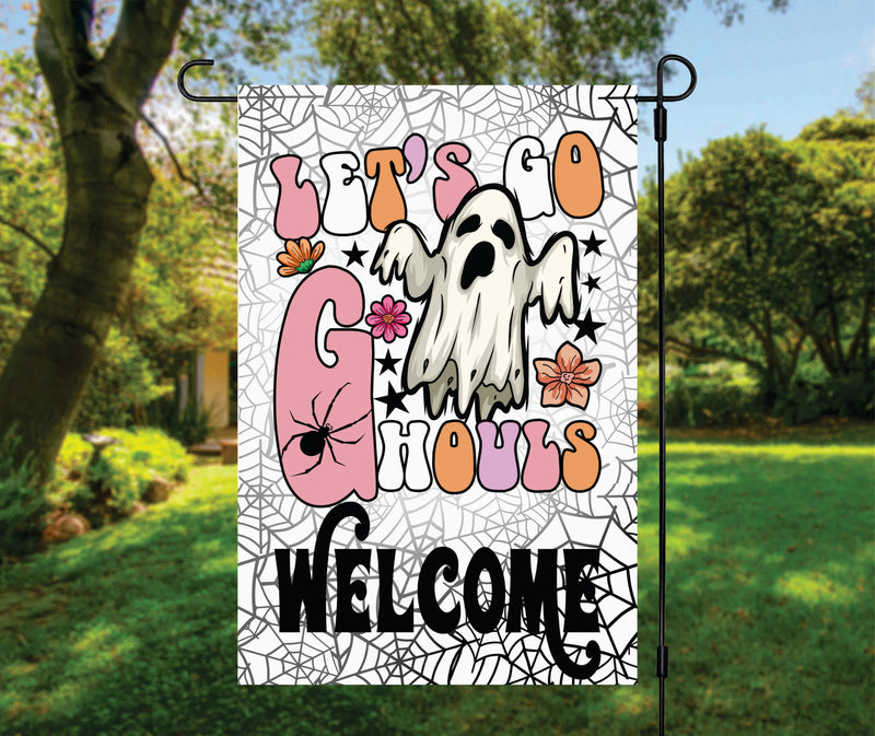 Let's Go Ghouls Garden Flag