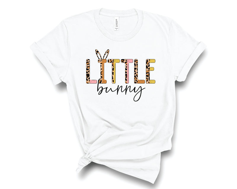 Little Bunny Half Leopard Neutral  - Graphic Tee