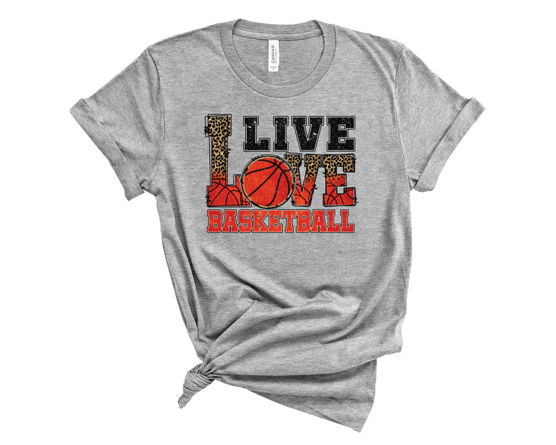 Live Love Basketball Glitter - Graphic Tee