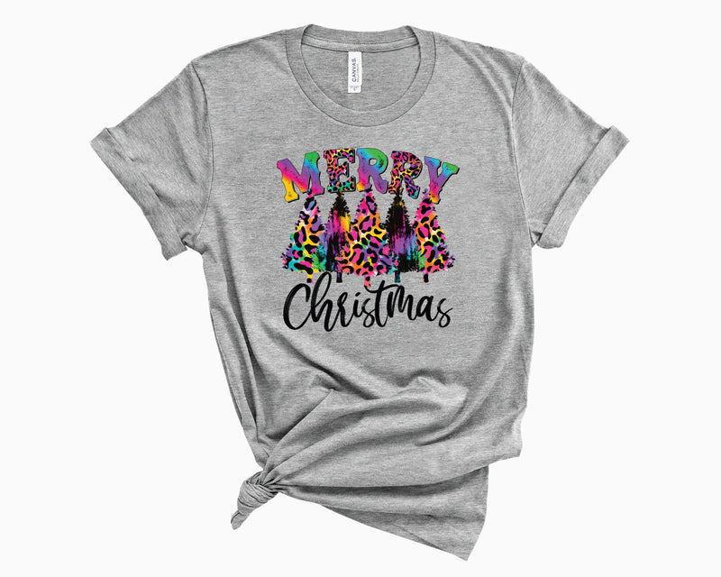 Merry Christmas Trees Rainbow Leopard- Transfer