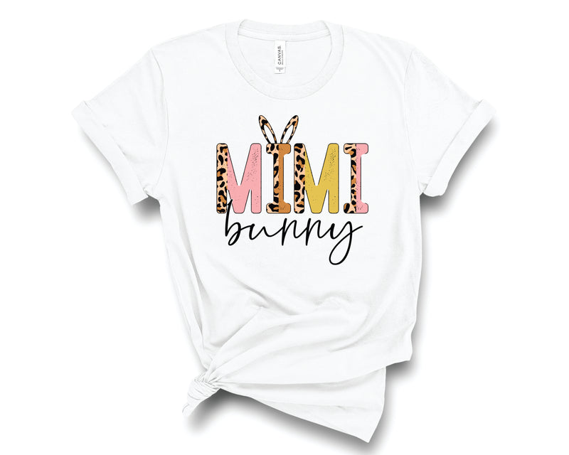 Mimi Bunny Half Leopard Neutral  - Graphic Tee