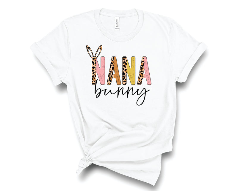 Nana Bunny Half Leopard Neutral  - Graphic Tee