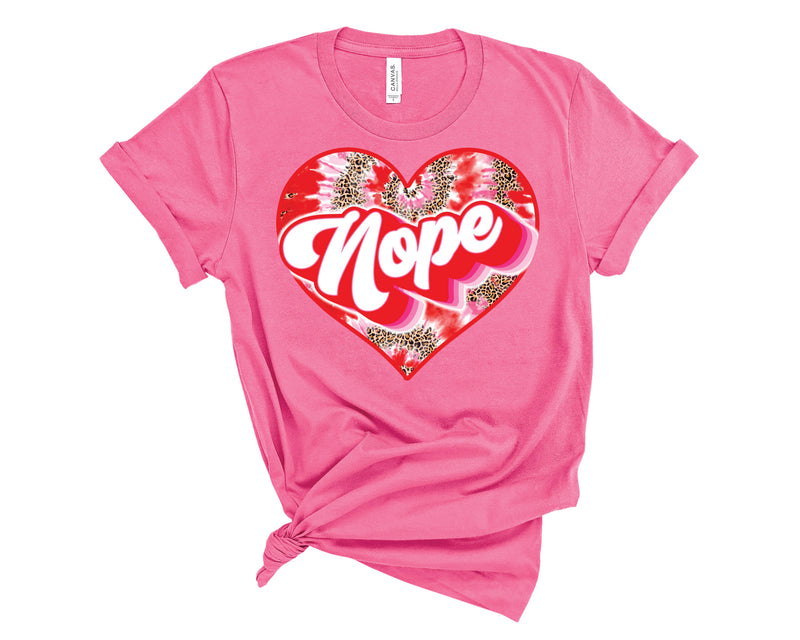 Nope Leopard Heart - Graphic Tee