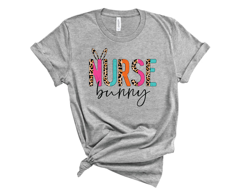 Nurse Bunny Half Leopard Bright - Graphic Tee