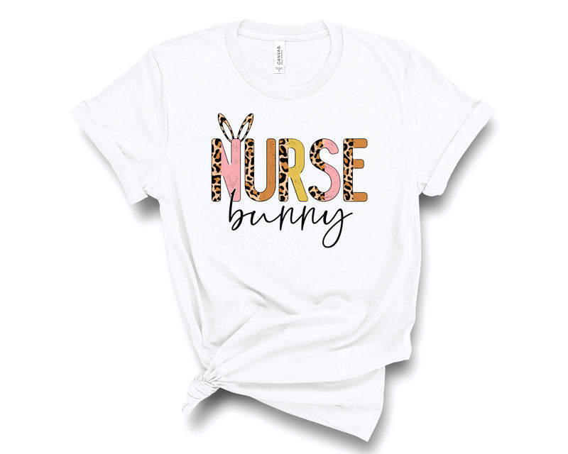 Nurse Bunny Half Leopard Neutral - Graphic Tee