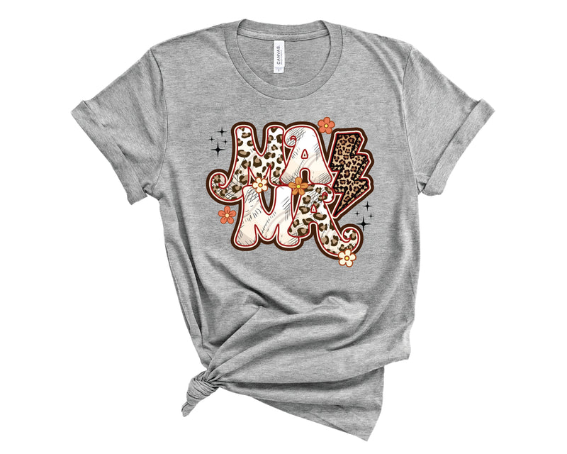 Retro Leopard Mama - Graphic Tee