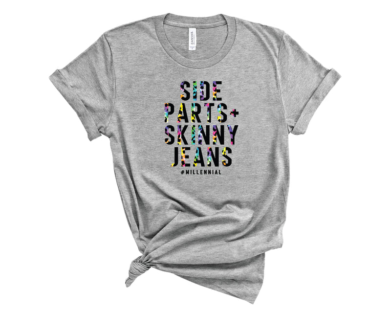 Side Parts Half Rainbow Leopard - Graphic Tee