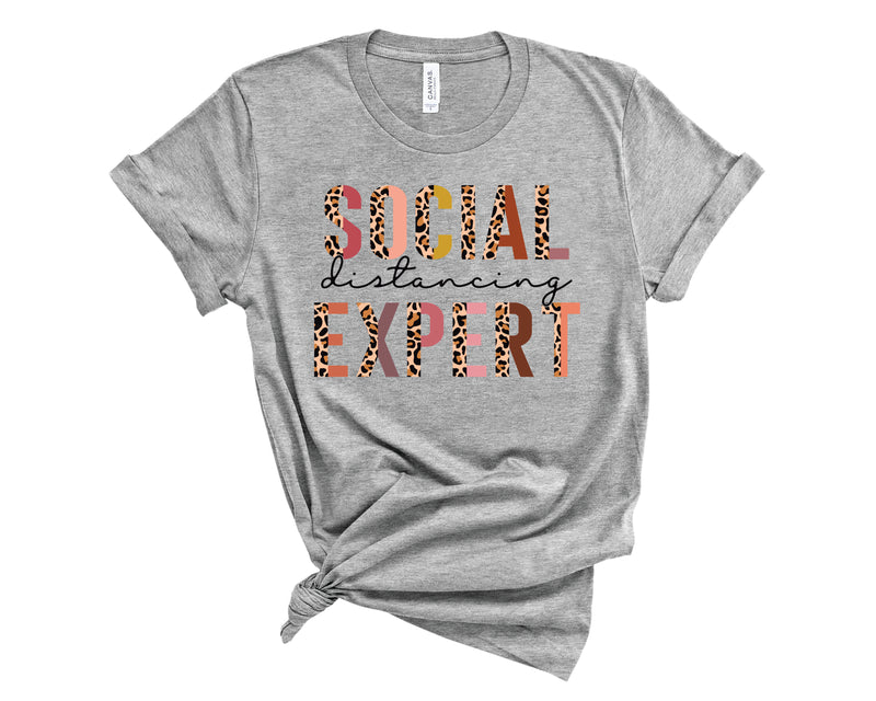 Social Distancing Expert Half Leopard - Graphic Tee