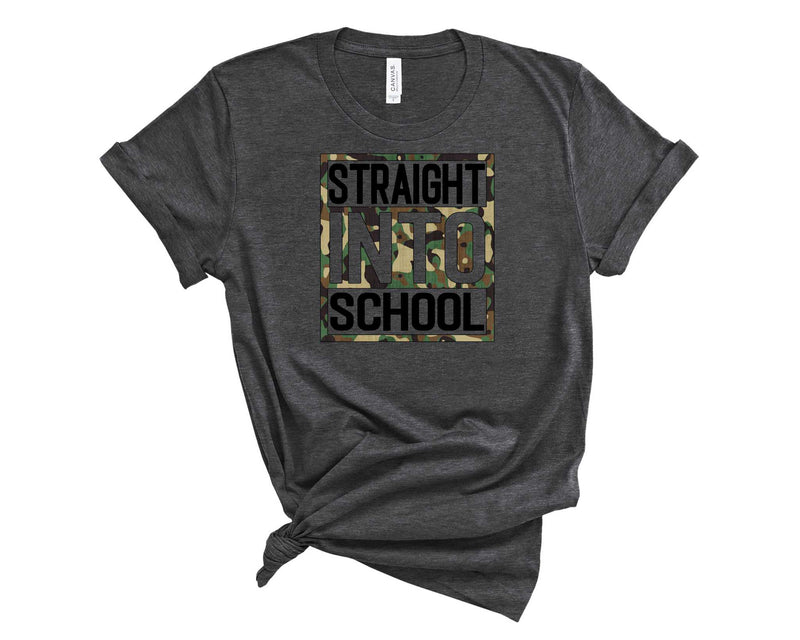 Straight Into School Camo - Graphic Tee