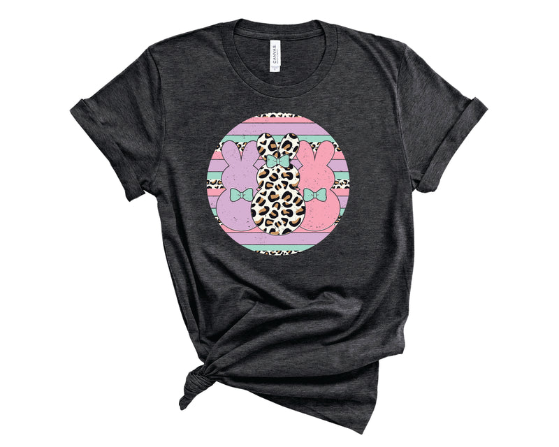 Triple Bunnies Circle Pastel - Graphic Tee