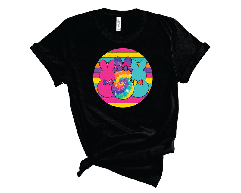 Triple Bunnies Circle Tie dye - Transfer