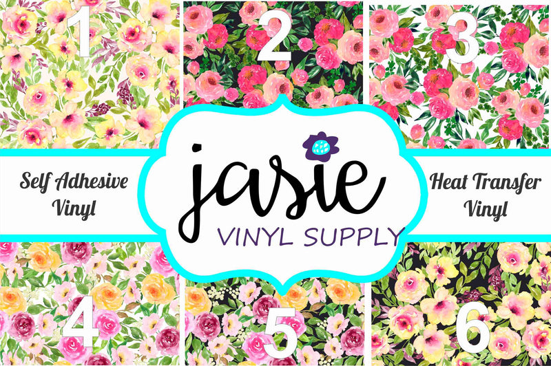 Watercolor Flowers Printed Vinyl