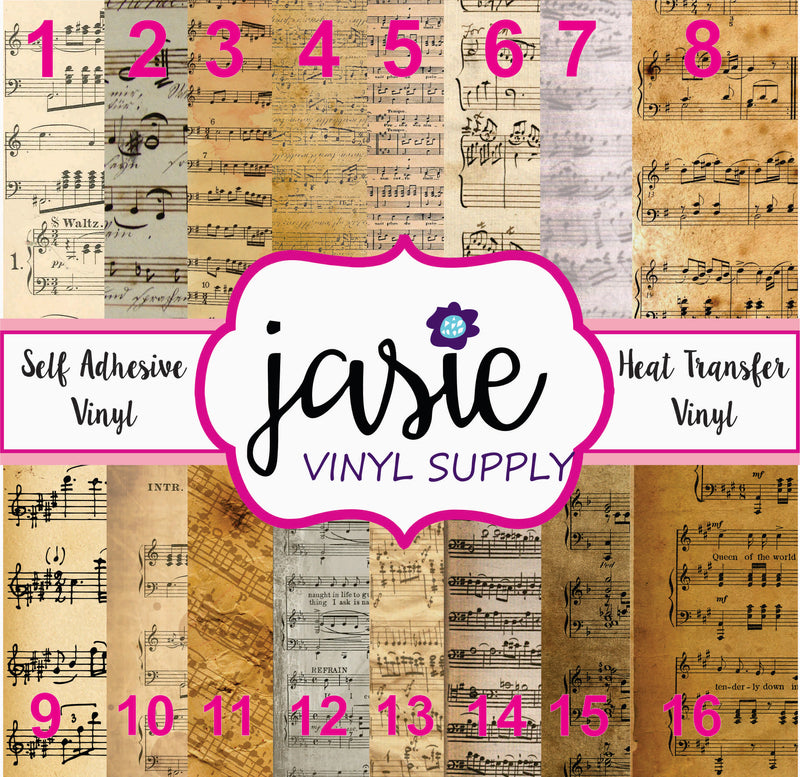 Antique Music Printed Vinyl