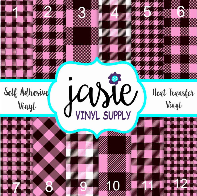 Pink Buffalo Plaid Printed Vinyl