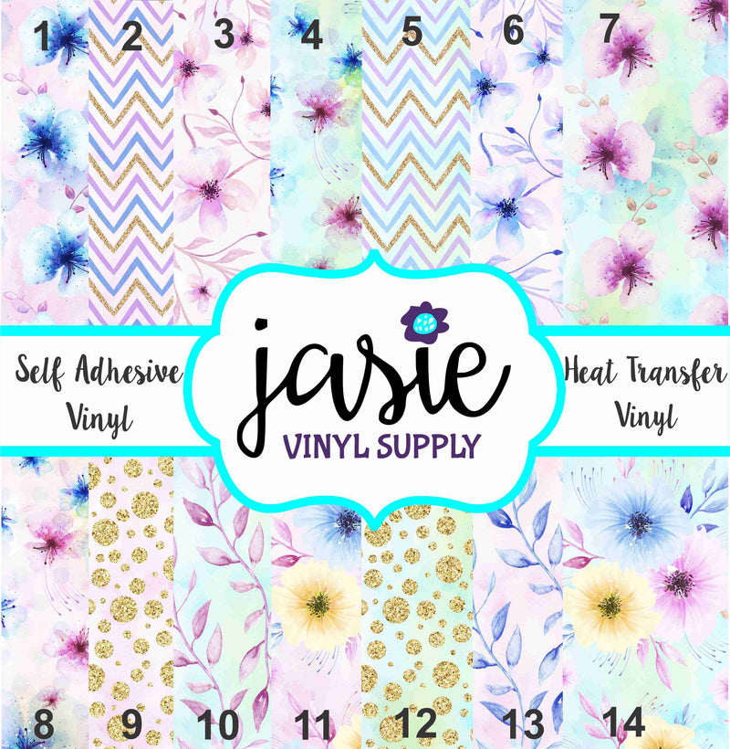 Soft Glitter Floral Printed Vinyl