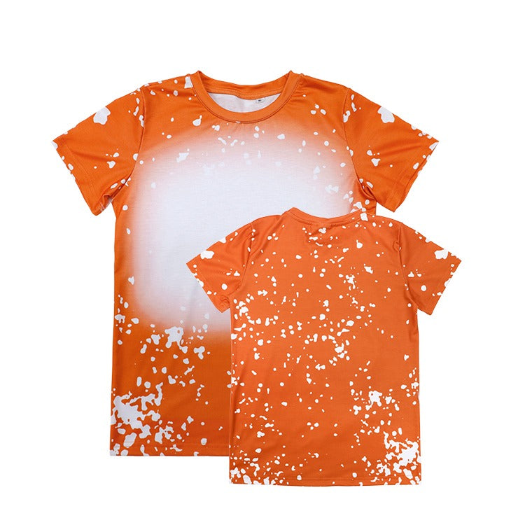 Polyester Bleach T-Shirt - Orange