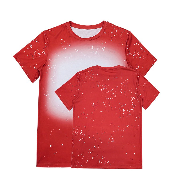 Polyester Bleach T-Shirt - Dark Red