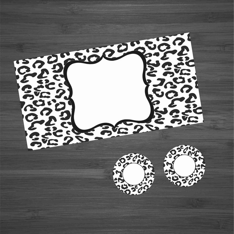 White and Black Leopard Car Kit