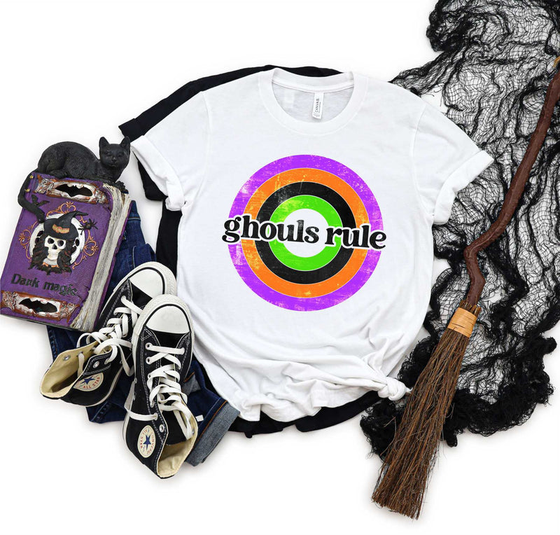 ghouls rule retro rainbow - Graphic Tee