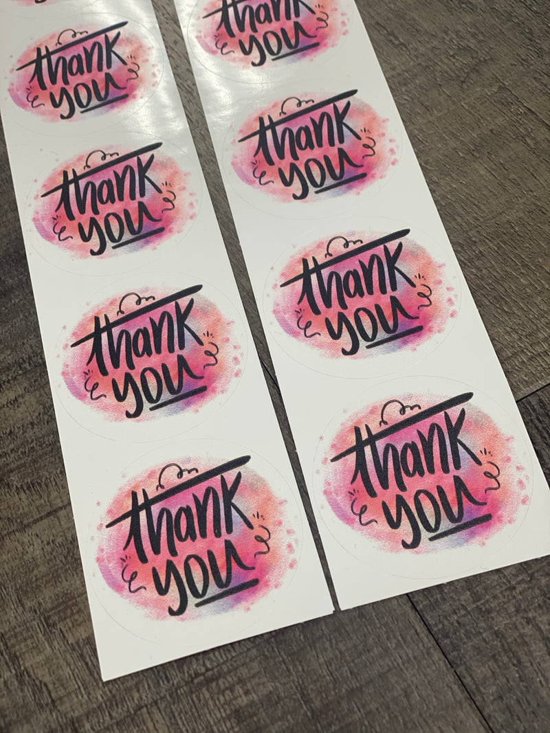 Thank you stickers - Watercolor