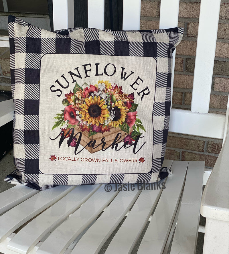 Sublimation Plaid Pillow Case - Black