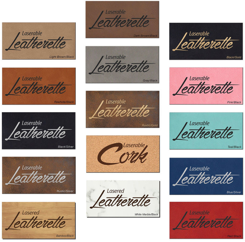 Laserable Leatherette Patches with Adhesive Back