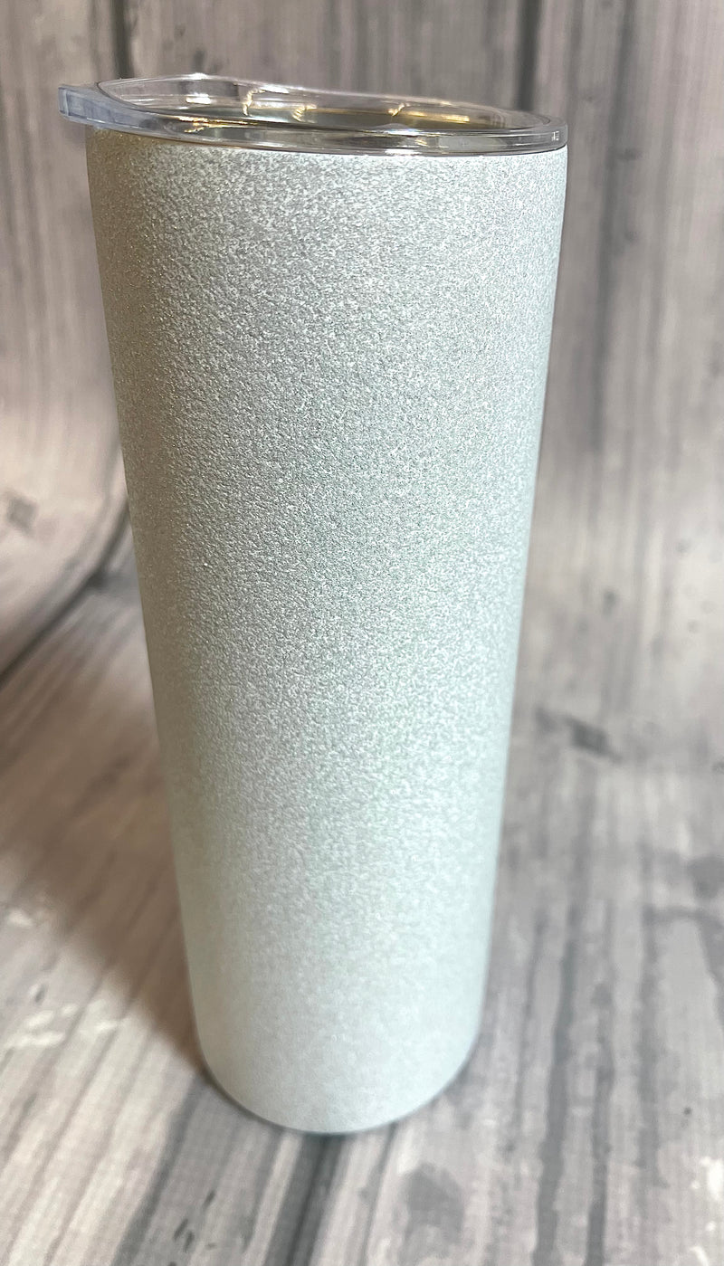 20oz Skinny White Rough Glitter - Sublimation