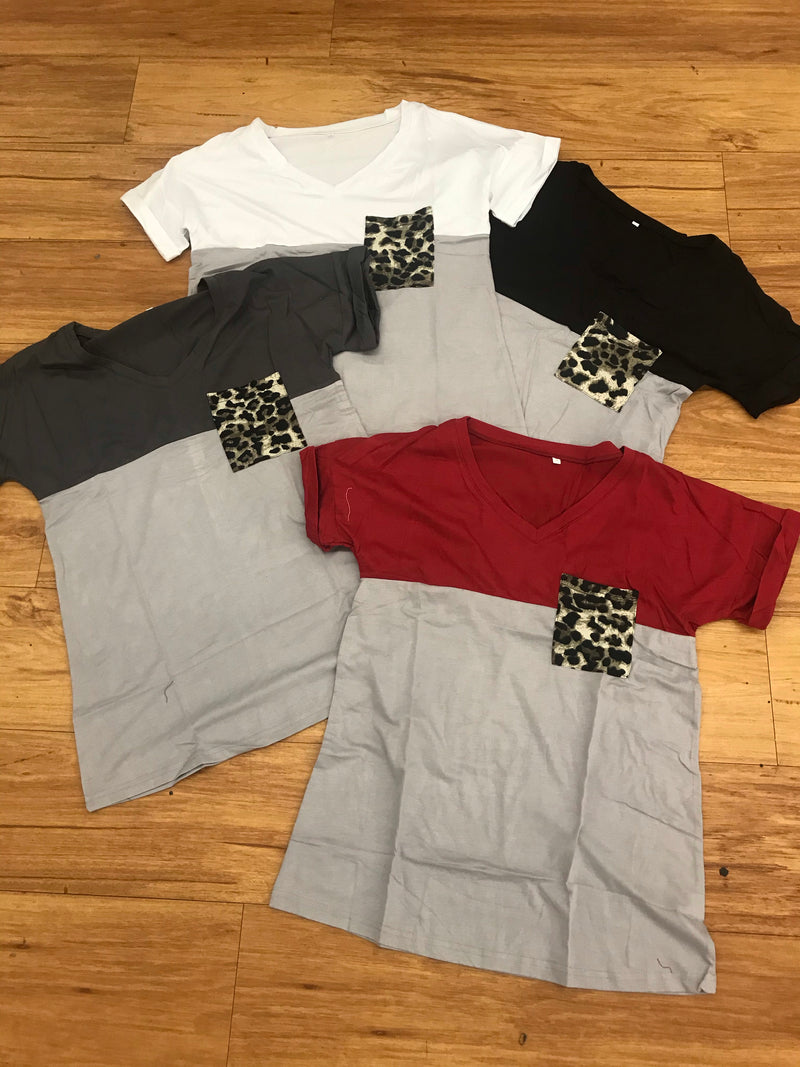 Block Leopard Pocket Shirt