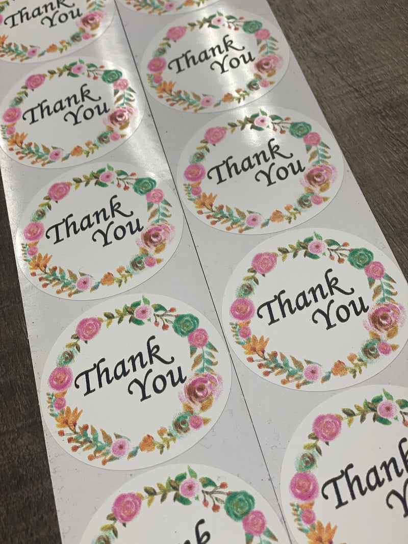 Thank you stickers - Floral