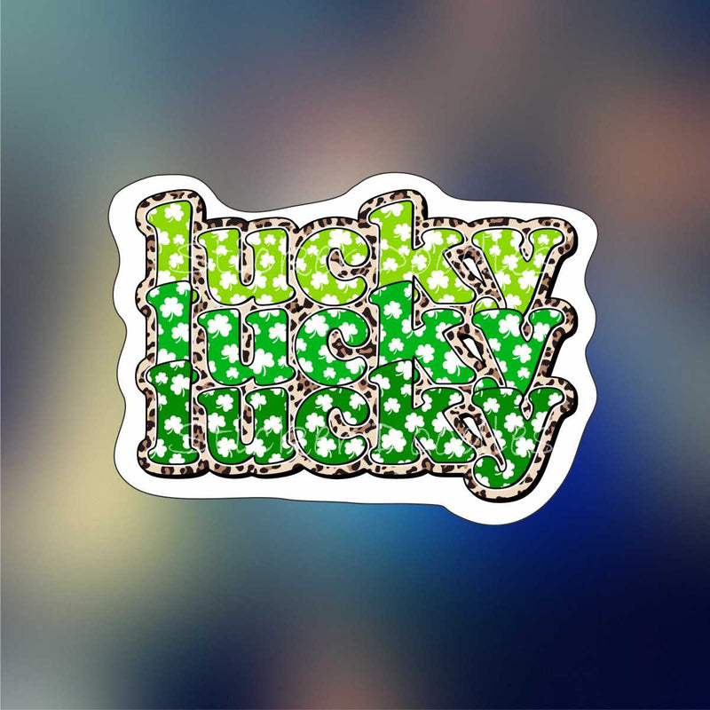 lucky with clovers - Sticker