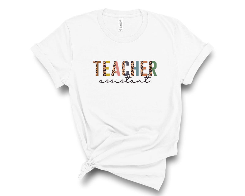 teacher assistant half leopard - Graphic Tee